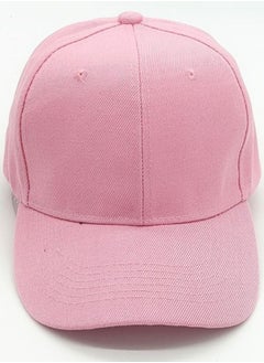 Buy Classic Pink Polyester Baseball Cap - Adjustable Unisex Dad Hat for Running, Workouts, and Outdoor Activities in UAE