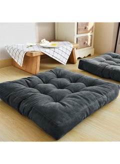 اشتري Square Tufted Velvet Cushion For Floor 55X55X10Cm في السعودية