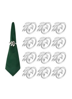 Buy Set Of 12 Silver Leaf Napkin Rings in Saudi Arabia