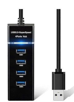 Buy 4 Port USB 3.0 Hub Adapter - Ultra Slim Data USB Hub with 50 CM Extended Cable and LED Indicator Compatible for MacBook/Mac mini/iPad/PC/PS4/PS5, Flash Drive, Mobile HDD in Egypt