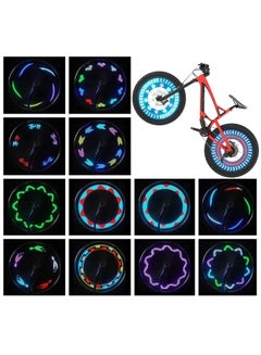 Buy Bicycle Wheel Light (2 Tires Pack), LED Waterproof Bicycle Spoke Tire Light, Suitable for Mountain Bike/Road Bike/BMX Bike/Hybrid Bike/Folding Bike, 30 Different Pattern Variations in UAE