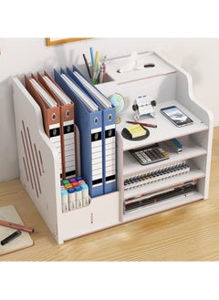 Buy Office Desk Organizer and Accessories with 6 Compartments, Drawer Type Shelf with for Household Workstation Documents and Desk Sundries Artifact in UAE