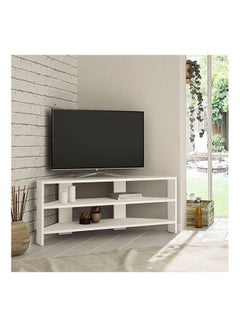 Buy Thales Corner TV Stand Table Suitable For TV Screen Up To 50 inch 36x110x45 cm White in UAE