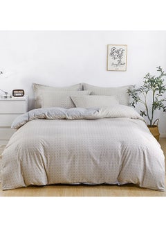 Buy 6-Piece Double Size Duvet Cover Set|1 Duvet Cover + 1 Flat Sheet + 4 Pillow Cases|Microfibre|CLOUD in UAE