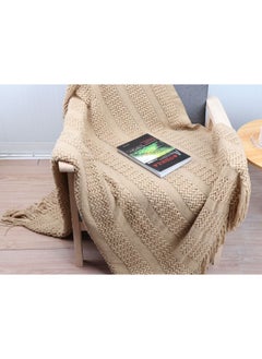 Buy Warm Sofa Blanket 100% Acrylic  120x150 cm, Dark Beige in Saudi Arabia