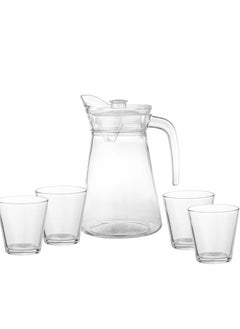 Buy A Glass Set Consisting Of 4 Cups Of 300 Ml For Juice And Water in Saudi Arabia