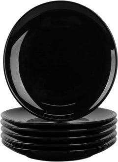 Buy Delling Dinner Plates Set Of 6, 10 Inch Ceramic Plates - Microwave, Oven, And Dishwasher Safe, Scratch Resistant - Modern Dinnerware Dish Set For Kitchen Serving - Black in UAE