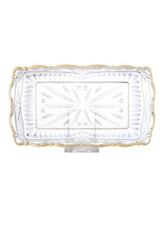 Buy Glass serving dish with golden line for multi-use in Saudi Arabia