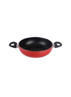 اشتري Aluminum Wok Pan With Nonstick Coating Red 24 cm في السعودية