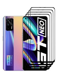 اشتري 4 Pieces Tempered Glass Screen Protector 5D Designed For Realme GT Neo Full Glue Edge to Edge Full Screen Coverage And Bubble Free في الامارات