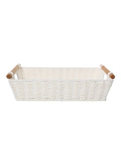 Buy Handmade Multipurpose Tray Basket White in UAE