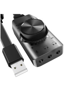 Buy USB Sound Card Adapter External Sound Card USB to Audio Adapter with Volume Control 3.5mm External Audio Converter for Windows and Mac Plug & Play No Drivers Needed in UAE