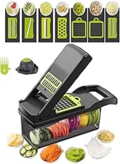 Buy Vegetable Chopper 12 in 1 3rd Generation Vegetable Slicer Chopper Chopper for Vegetable Cheese Fruits Celery Potato Carrot Fruit Salad in Egypt