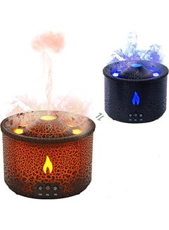 Buy Padom 300ml Ultrasonic Volcano Flame Humidifier Original Flame Diffuser Essential Oils Scent Diffusers for Large Room, Fireplace Humidifier Fire Oil Diffuser Aromatherapy Air Diffuser for Bedroom in UAE
