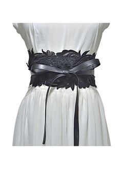 Buy Women's Lace Faux Leather Bow Tie Corset Belts in UAE