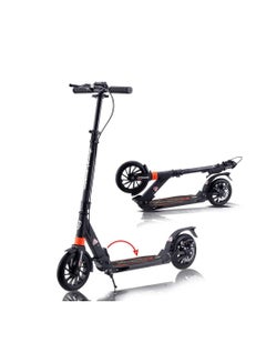 Buy Adult Foldable Scooter 200MM Big Wheels Adult Kick Scooter with Disc Brakes with Double Shock Absorption System in Saudi Arabia