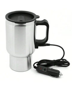 Buy 12V Car Electric Travel Kettle, 450ml Capacity, Stainless Steel Car Heating Mug with Double Layer Vacuum Insulation for Water, Tea, Coffee, Milk in Saudi Arabia