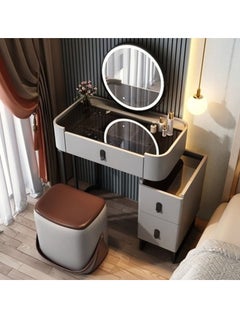 Buy Makeup Vanity Table Dressing Table Flip Mirror With Drawers And Chair 70 CM in UAE