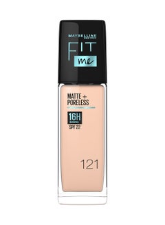 Buy Maybelline New York Fit Me Matte & Poreless Foundation 16H Oil Control with SPF 22 - 121 in Saudi Arabia
