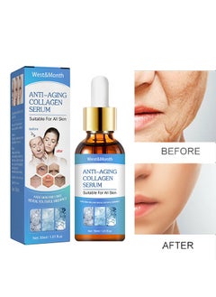 Buy Anti-Aging Collagen Serum Suitable For All Skin- Fade Dark Spot Removal Pigment Melanin Correcting Nourishing Brighten Face Skin Care Essence in UAE