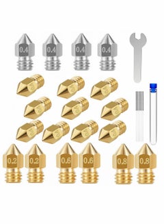 Buy 26 PCS 3D Printer Nozzles Cleaning Kit, MK8 3D Printer Extruder Nozzles Compatible with Creality Ender 3 pro-Ender 5 pro-CR 10 and so on Band Cleaning Needles, 3D Printer Nozzle Wrench in UAE
