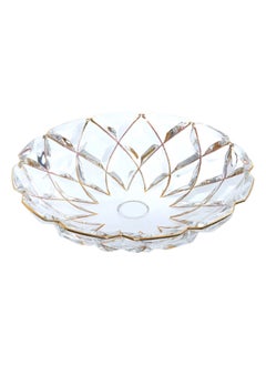 Buy Rhombus Design Fruit Plate, Clear & Gold – Small in UAE