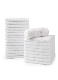 Buy HOMEXCEL Microfiber Washcloths Towel Pack of 24,12"x12" Highly Absorbent and Soft Face Towels Wash Cloths for Bathroom,Gym,Hotel and Spa,Fast Drying Multi-Purpose Cleaning Cloth,White in UAE