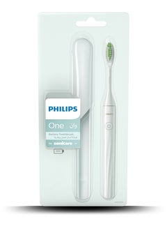 Buy Philips One by Sonicare Battery Toothbrush, Mint Light Blue, HY1100/03 in UAE