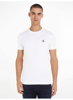 Buy Men's Slim Organic Cotton T-Shirt, White in UAE