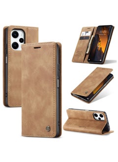 Buy CaseMe Redmi Note 12 Turbo 5G/ Xiaomi Poco F5 5G Wallet Case Book Folding Flip Folio Case with Magnetic Kickstand Card Slots Protective Cover - Brown in Egypt