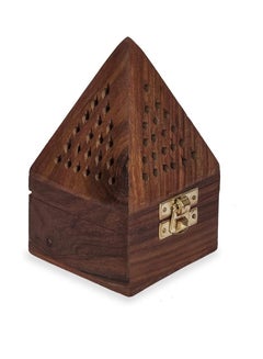 Buy Wooden Bakhoor Burner Mabkhara pyramid shape incense burner home fragrance home decor incense holder lobandaan bhakhoor burner in UAE