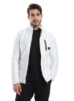 Buy Side Pockets Zip Through Neck Waterproof Jacket - White in Egypt