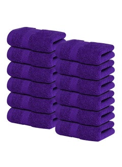 اشتري Infinitee Xclusives [12 Pack] Premium Purple Wash Cloths and Face Towels, 33cm x 33cm 100% Cotton, Soft and Absorbent Washcloths Set - Perfect for Bathroom, Gym, and Spa في الامارات