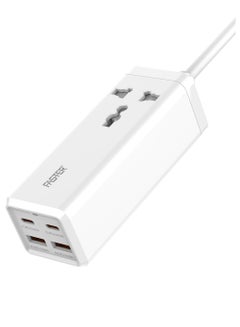 Buy 65W Power Extension Cord with 2 USB C PD 65W and 2 USB A 60W  QC Fast Charging Adapter,1 Way Universal Plug Socket Outlet,TypeC Quick Charging Surge Protector UK Plug 2M Cable for All Smart Phones in UAE