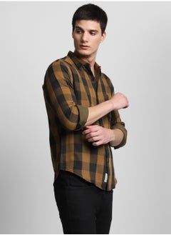 Buy Slim Fit Tartan Checks Pure Cotton Casual Shirt in UAE