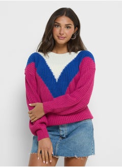 Buy Colorblock Detail Sweater in UAE