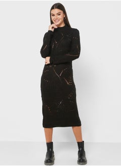 Buy High Neck Knitted Dress in Saudi Arabia