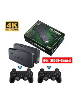 Buy 4K HD video game console, dual 2.4G wireless controllers, plug-and-play video game stick, built-in 10,000 games, retro handheld game console in Saudi Arabia