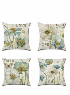 Buy Throw Pillow Covers Set, Decorative Watercolor Pattern Waterproof Cushion Covers, KASTWAVE Perfect to Outdoor Patio Garden Living Room Sofa Farmhouse Decor 18 x 18 Cm, 4 Pcs in UAE