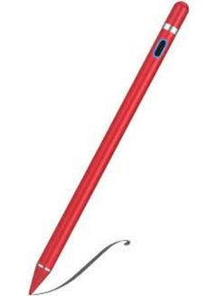 اشتري Active Stylus Pens for Touch Screens,1.5mm Fine Point Rechargeable Digital Pencil Capacitive Pen Fine Point Stylist Pen Pencil Compatible with i-Phone i-Pad and Other Tablets (Red) في الامارات