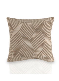 Buy Chenille Geo Cushion Cover -Beige, Polyester, 45 X 45 Cms, 1-Piece in UAE