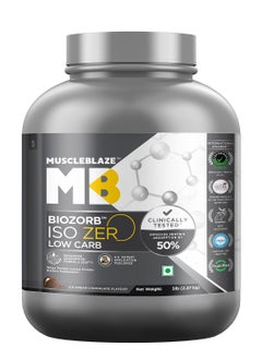 Buy MuscleBlaze Biozorb Iso-Zero, Low Carb  (Ice Cream Chocolate, 5lbs / 2.27kg) in UAE