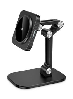 Buy ESR 15 Watt Adjustable Table Stand Wireless Charger with Magnetic Circle Magsafe Supported Black Colour in UAE
