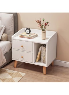 Buy Nightstand With Storage,night Stand With Drawers,Bedside Table With Storage For Bedroom,Guardrail Design,thick Board,multi-compartment Storage,suitable For Bedroom,study,living Room(White) in Saudi Arabia