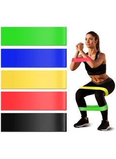 اشتري 5-Piece Resistance Band fitness Strength Training Rubber Loops Bands,Yoga Exercise Pull Rope Elastic Bands for Fit في السعودية