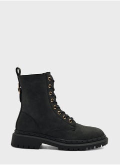 Buy Faux Suede Military Boots in Saudi Arabia