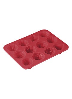 Buy Bake A Wish Silicone 12-Hole Flower Shape Mould Red 21.5X16X2.5cm in UAE