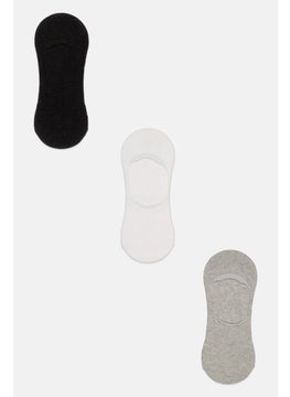 اشتري Men 3 Pair Plain Invisible Socks, Black/Grey Combo في الامارات