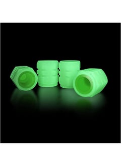 Buy Car Tire Valve Cap, 4PCS Green Fluorescence, Bike Motorcycle Noctilucous Illuminated Valve Cap, Universal Wheel Valve Caps for Car Truck Motorcycles Bike Tires, Need Sunlight to Absorb Energy in Egypt