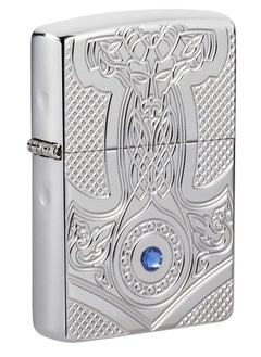 اشتري Zippo 49289 167 Medieval Design High Polish Chrome Windproof Lighter 60grams في الامارات